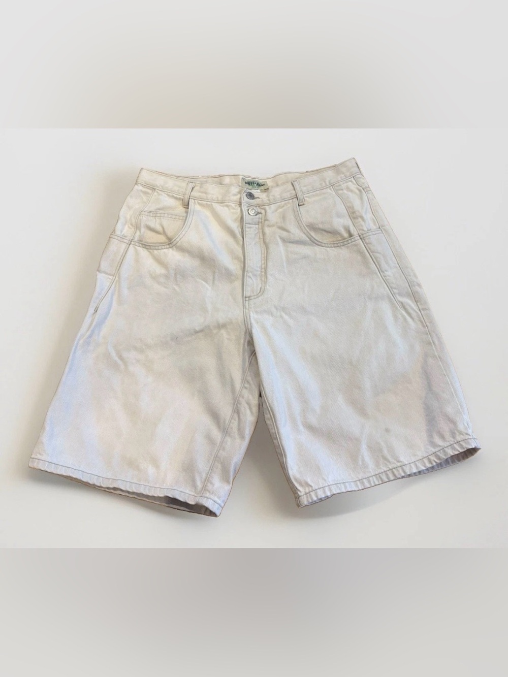 Vintage 90s Guess Shorts Men’s Size 36 Made in USA Baggy Jorts Off White Jorts